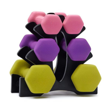 Vinyl-Neoprene-Dumbbell-Set-with-Rack-9kg