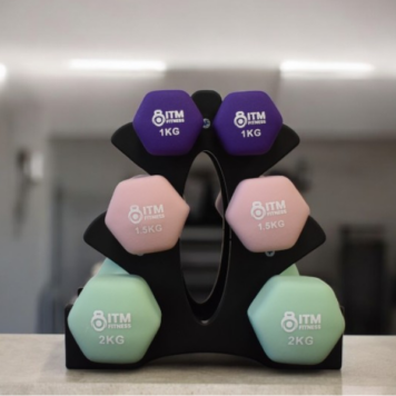 Vinyl-Neoprene-Dumbbell-Set-with-Rack-9kg